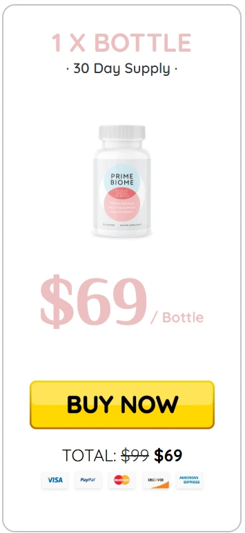 PrimeBiome supplement bottle - 1x Bottle Prime Biome - $69/Bottle