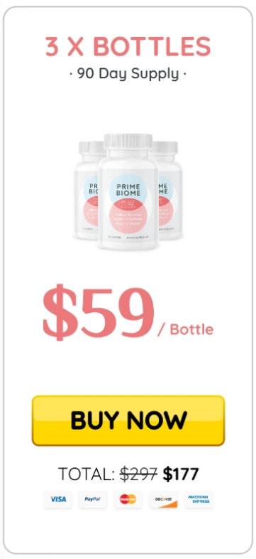 PrimeBiome supplement bottle - 3x Bottles Prime Biome - $59/Bottle